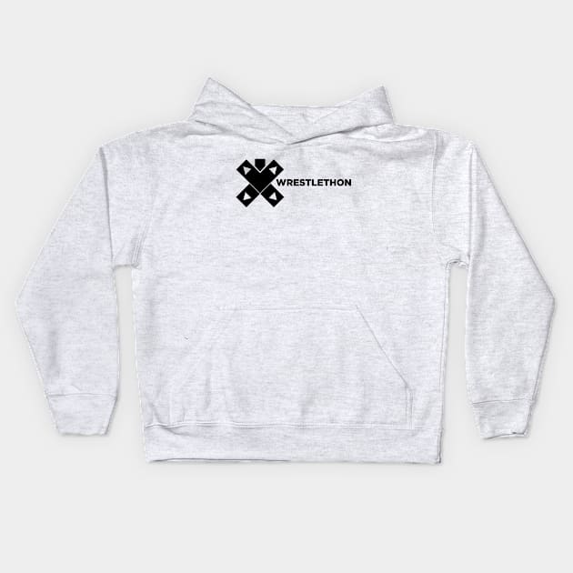 Wrestlethon logo script - Black Kids Hoodie by Wrestlethon